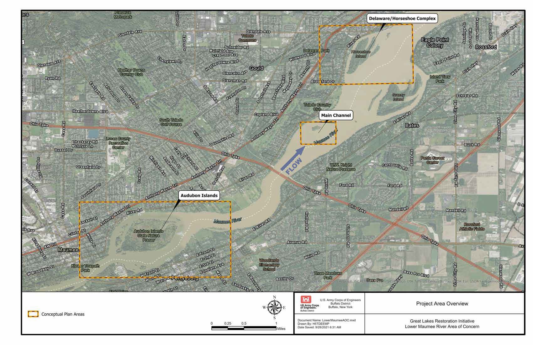 Maumee River Habitat Restoration Ideas Location Map